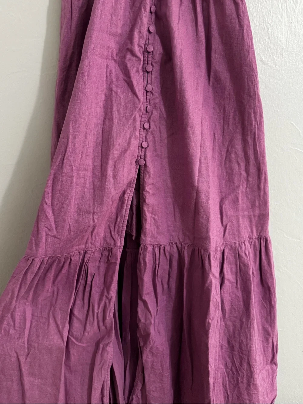 Abercrombie & Fitch Lavender-Purple Button-Front Maxi Dress